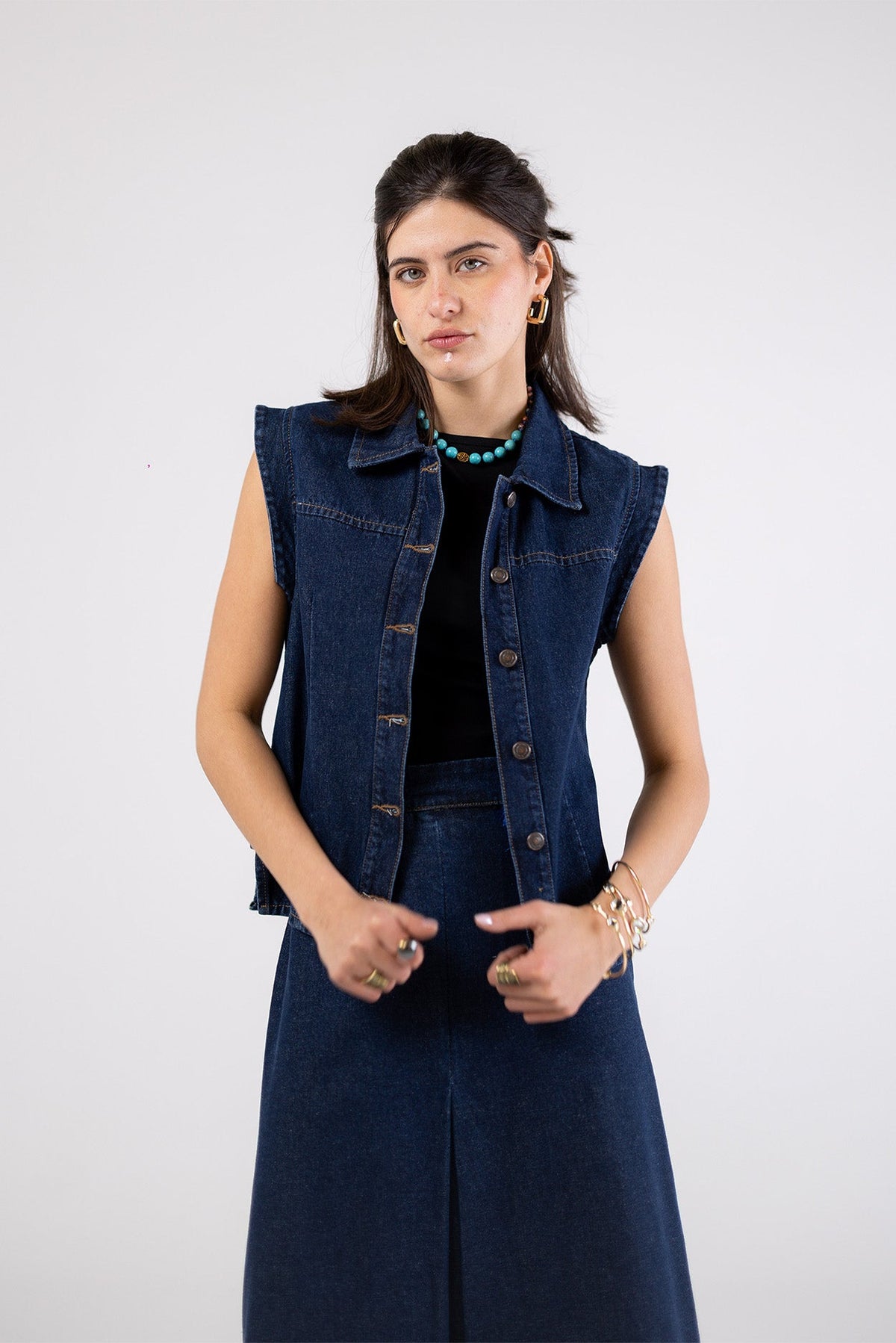 Denim Sleeveless vest