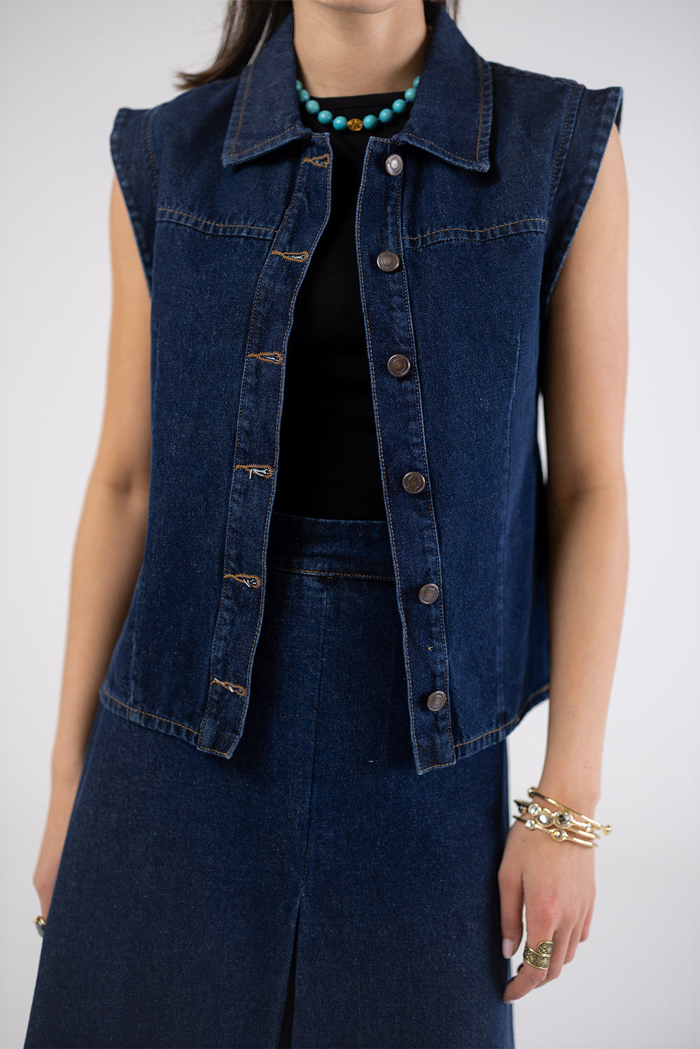 Denim Sleeveless vest