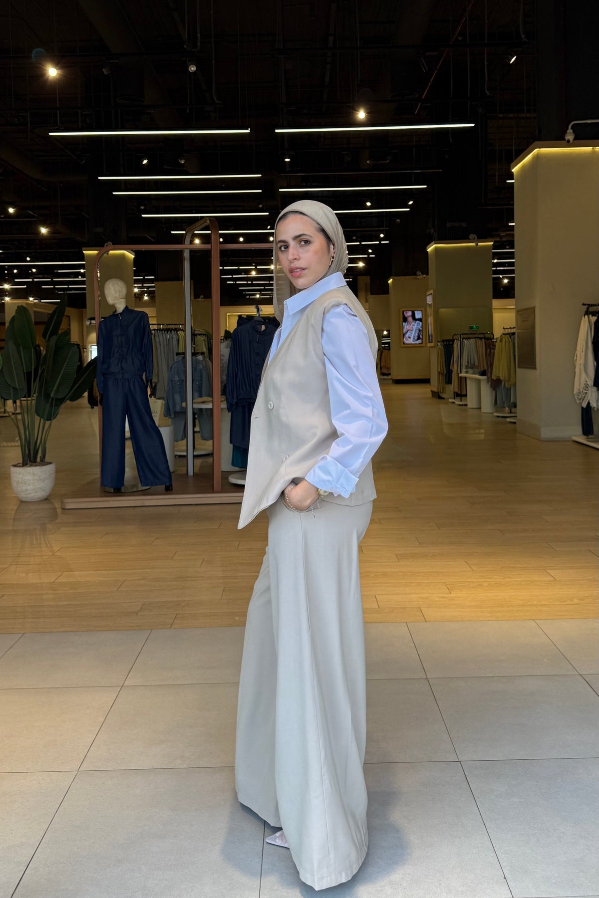 Pleated Wide-Leg Trousers