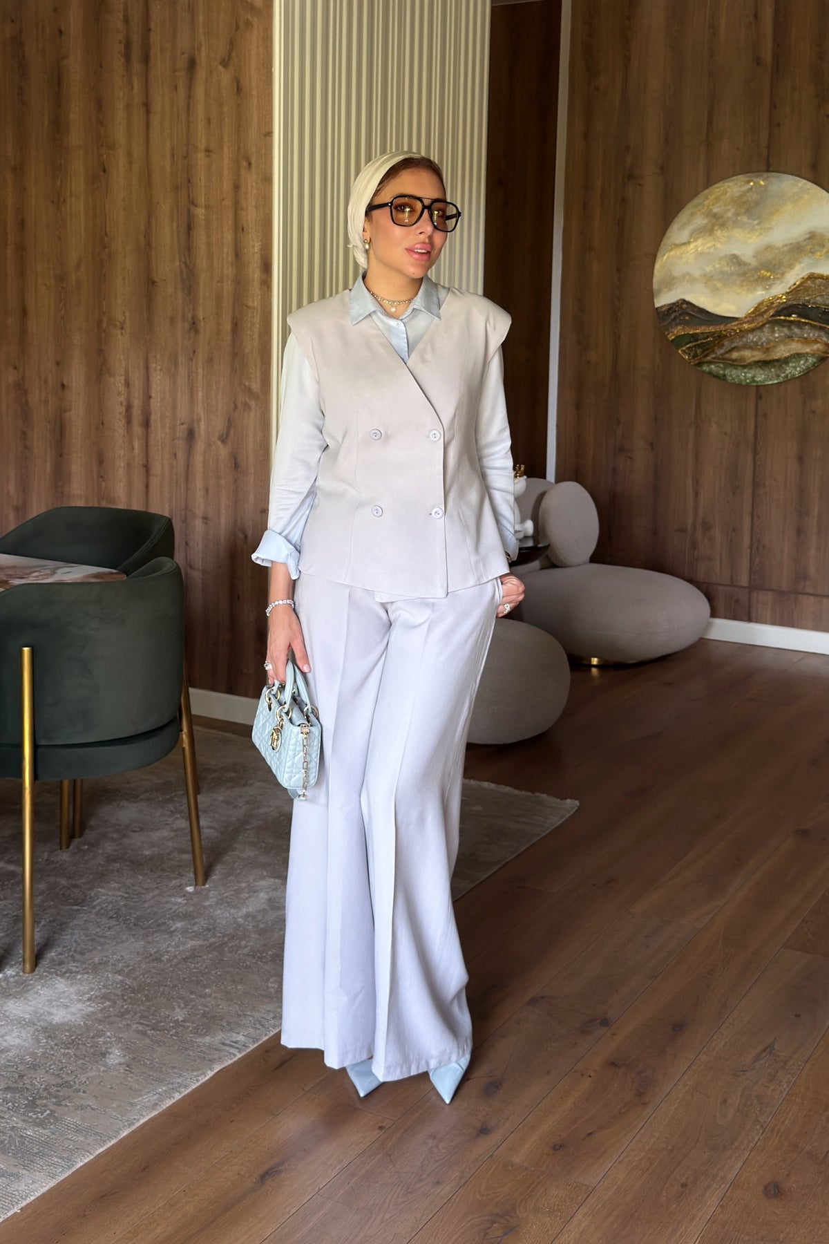 Pleated Wide-Leg Trousers