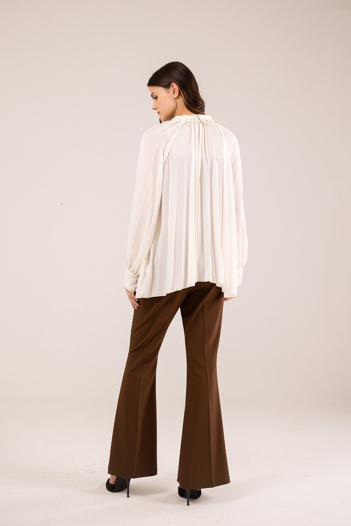 The Pearl Button Pleated Blouse