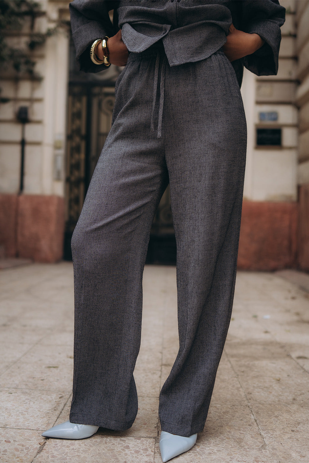 Wide-Leg Tailored Pants