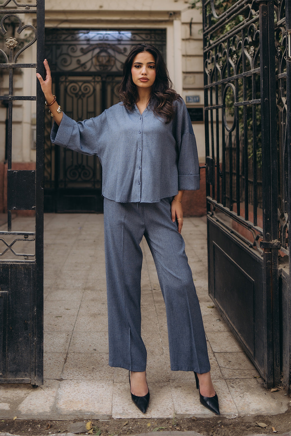 Wide-Leg Tailored Pants