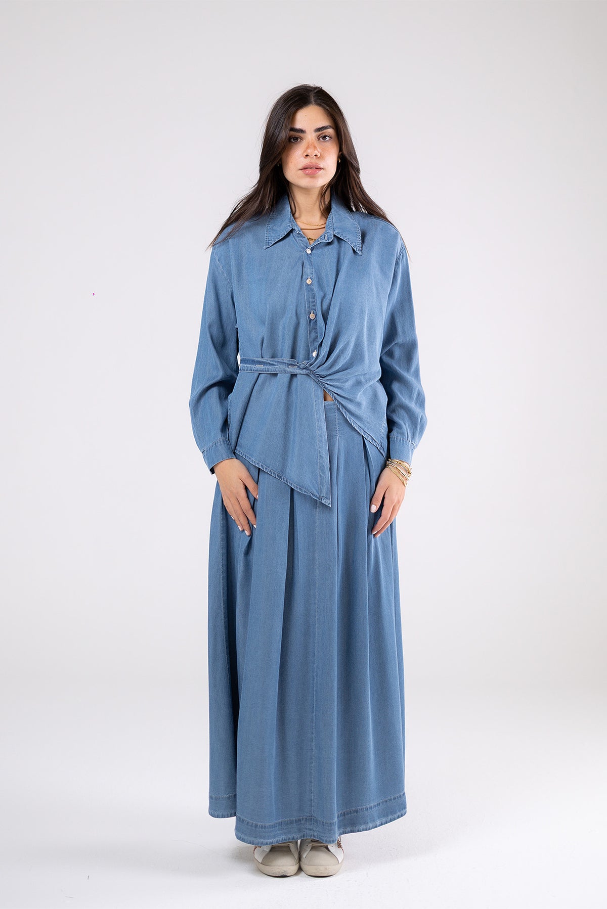 Light Denim Wrap Shirt