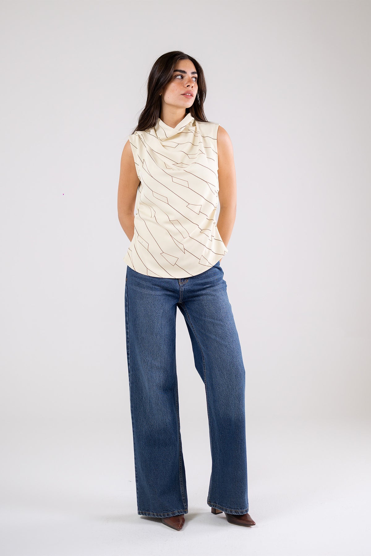 Draped Printed Top