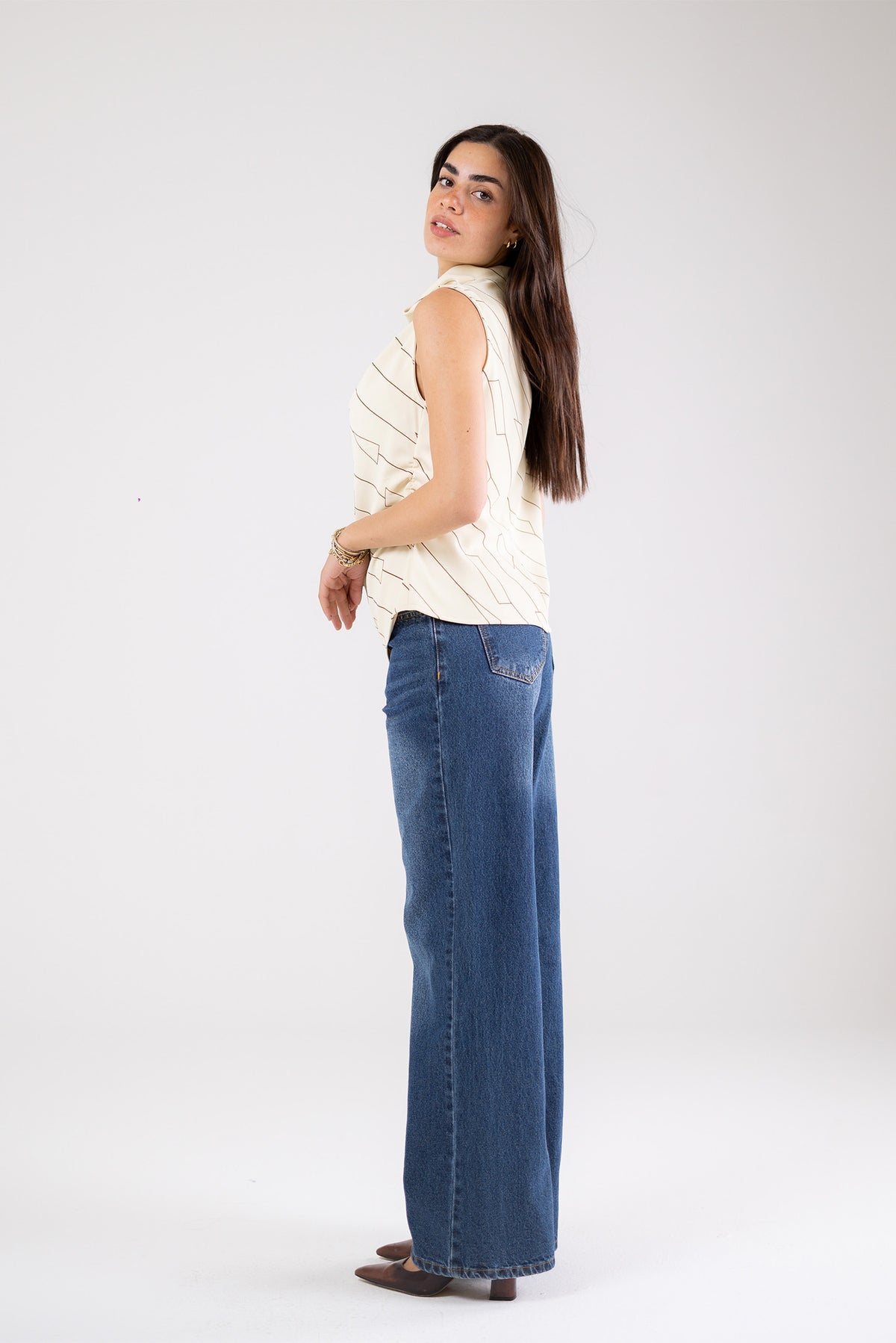 Draped Printed Top