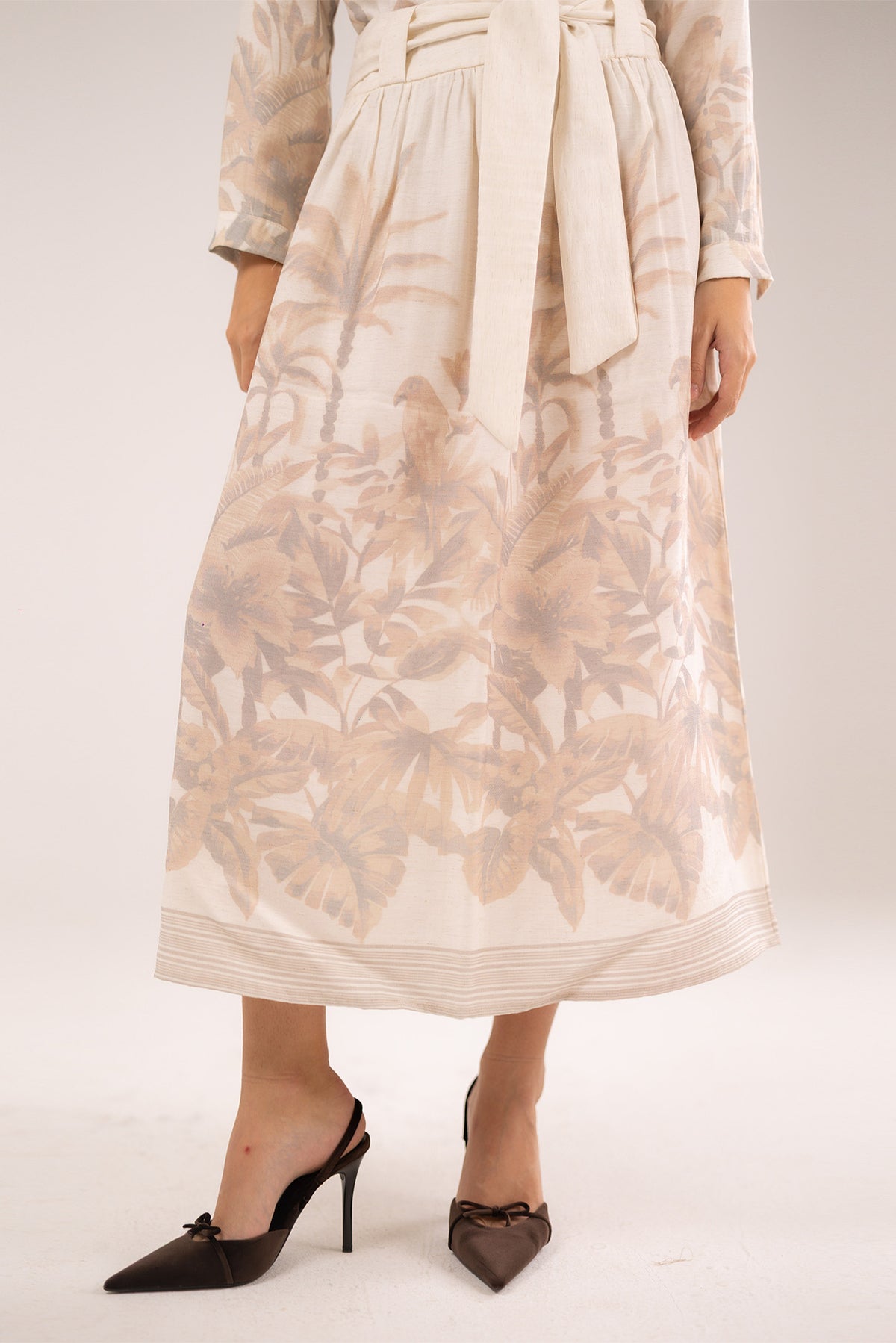 Printed Lenin Midi Skirt