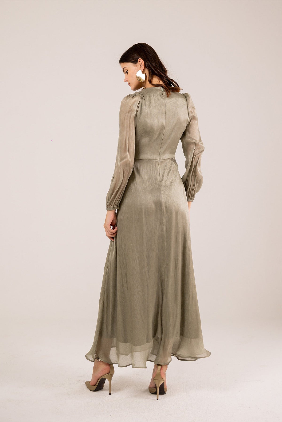 Satin Wrap Dress