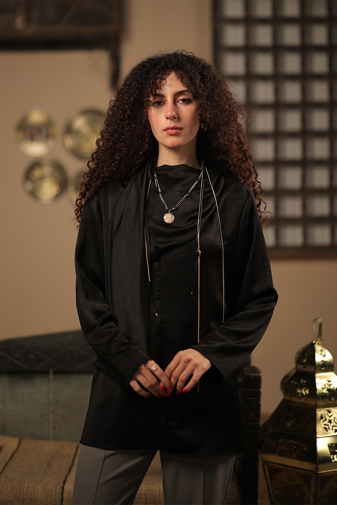 The Draped Merlot Blouse