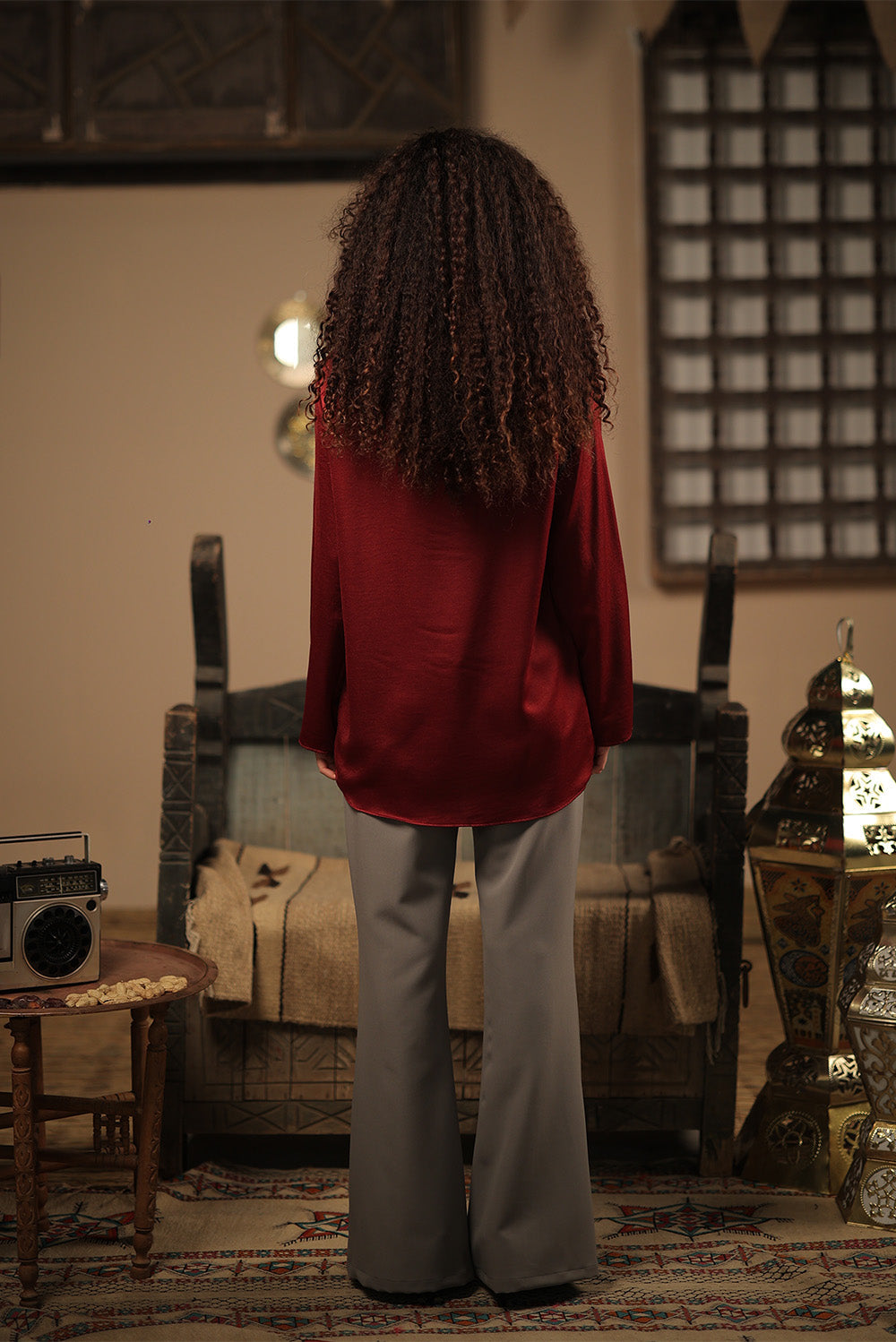 The Draped Merlot Blouse