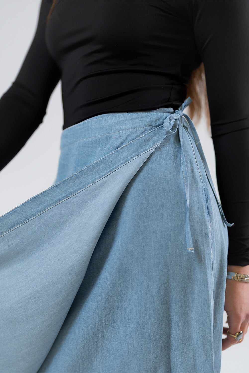 Wrap Denim Skirt