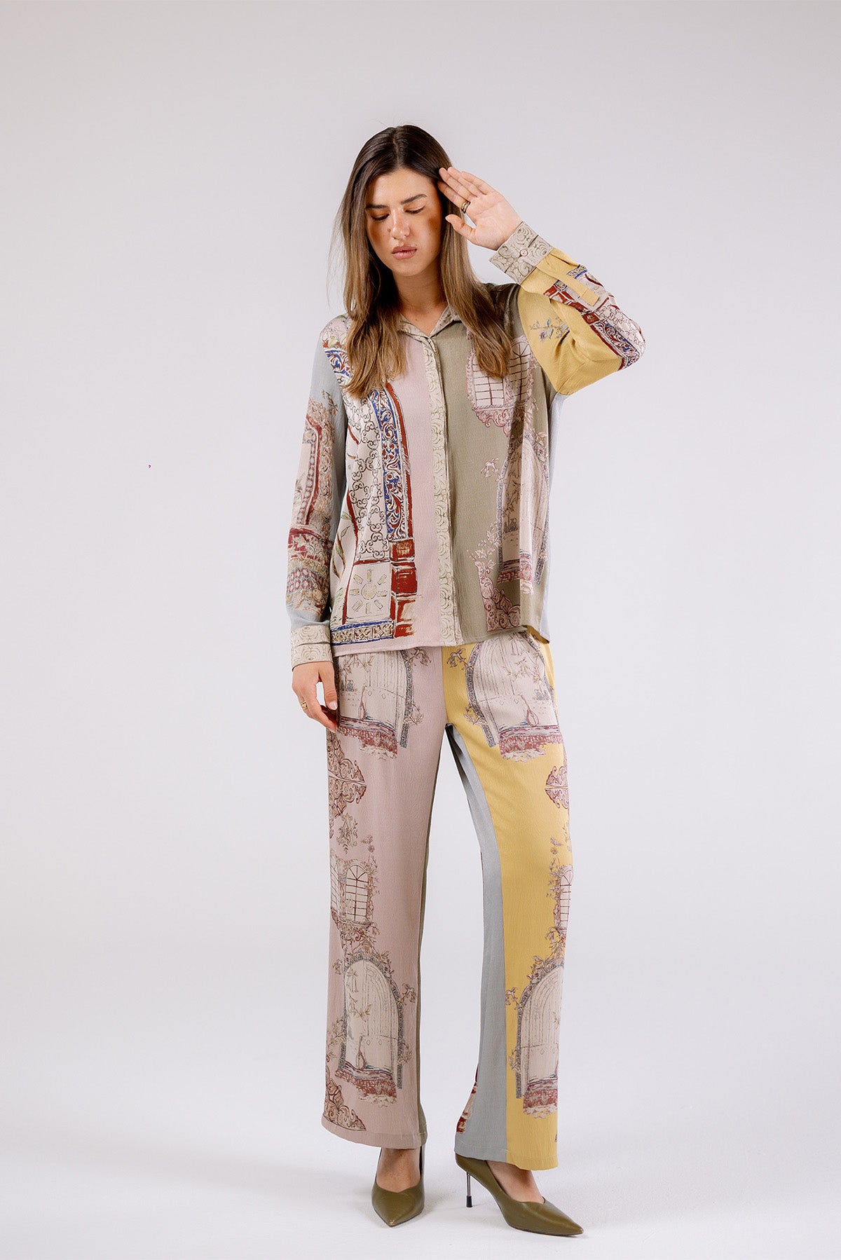 Asymmetric Wide-Leg Trousers