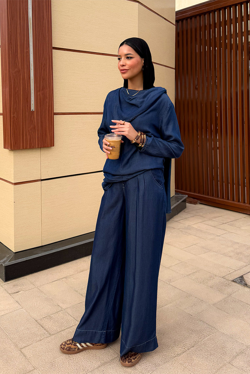 Wide-leg Denim Pants