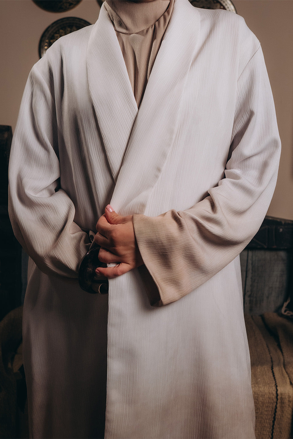 Open Satin Kimono