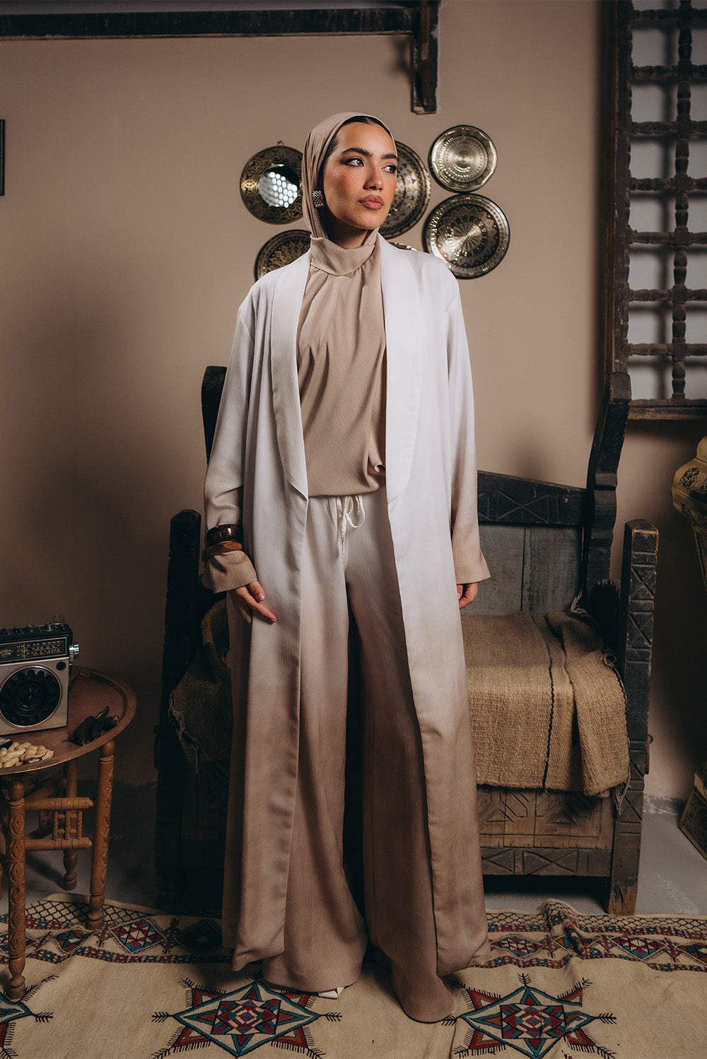 Open Satin Kimono
