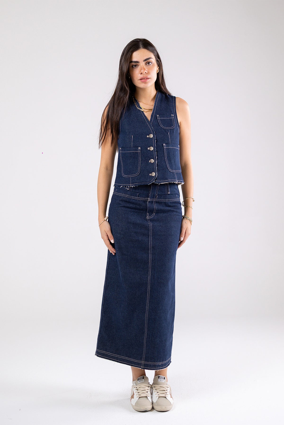 Denim Crop Vest