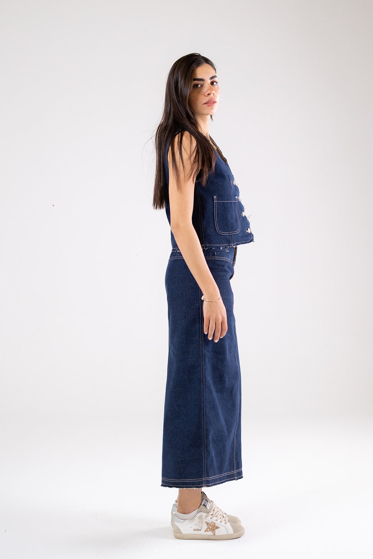 Denim Crop Vest