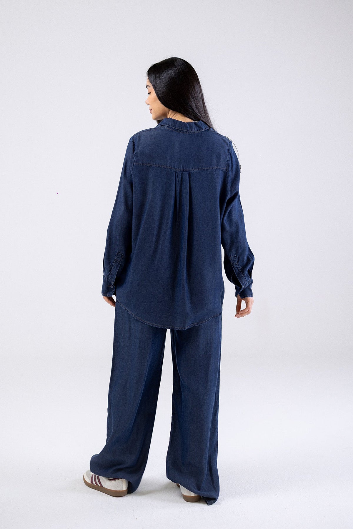 Wide-Leg Denim Pants