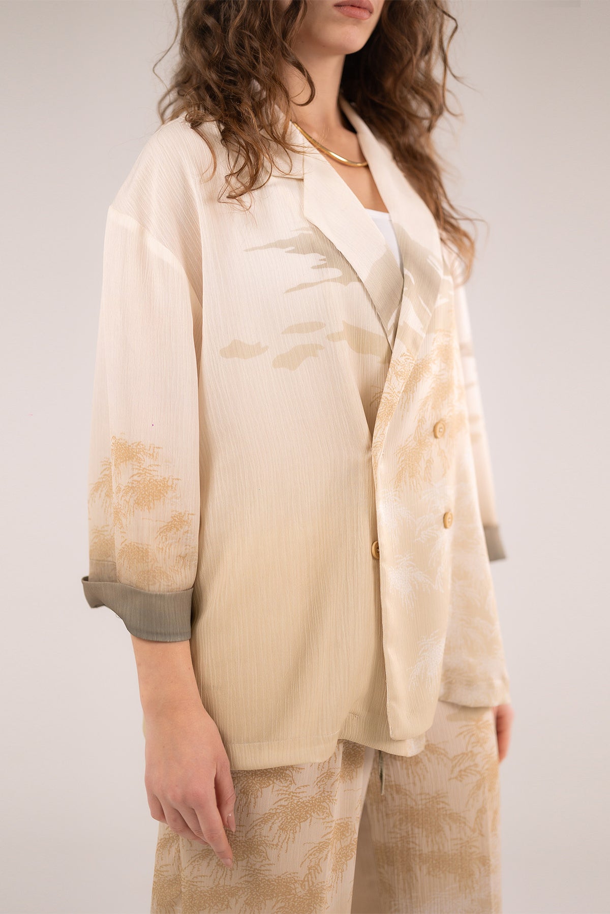 Patterned Satin Blouse