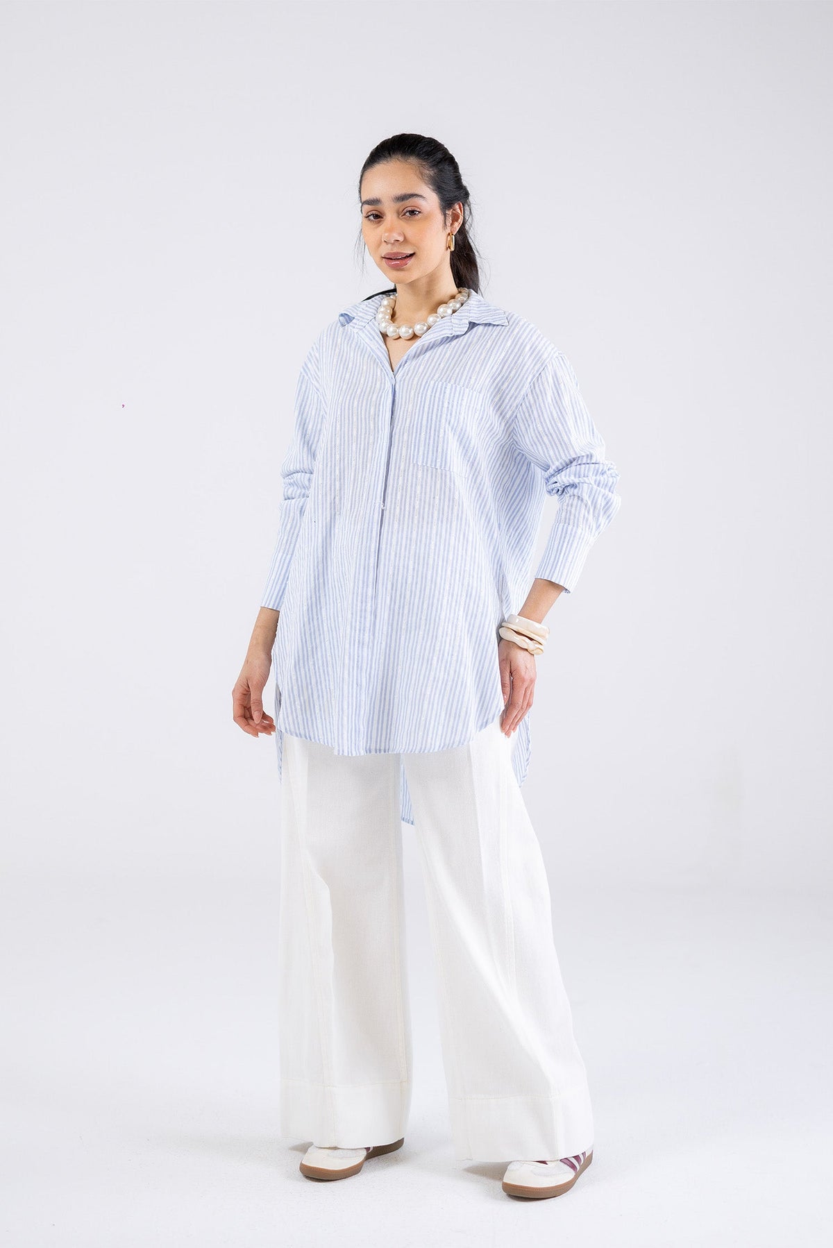Striped Relaxed Long Shirt