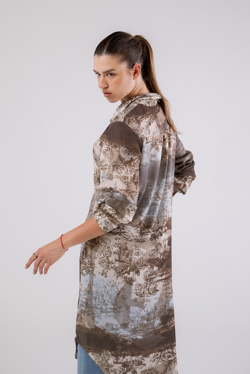 Patterned Shirt Dress