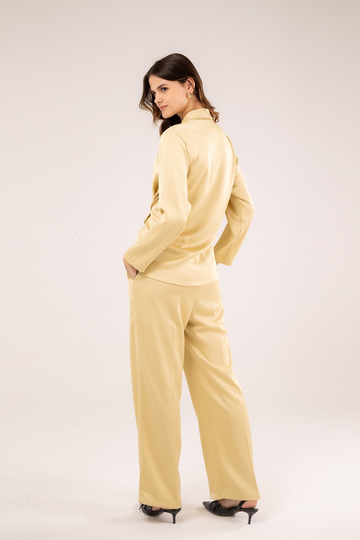 Satin Wide-Leg Trousers