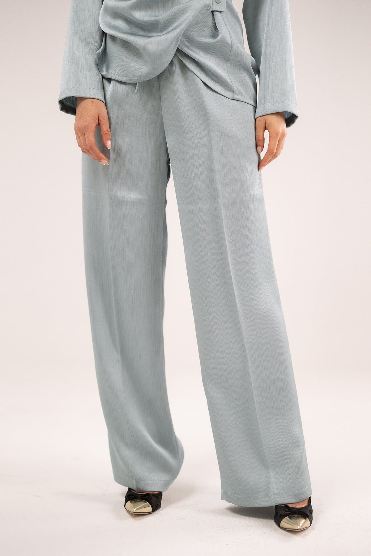 Satin Wide-Leg Trousers