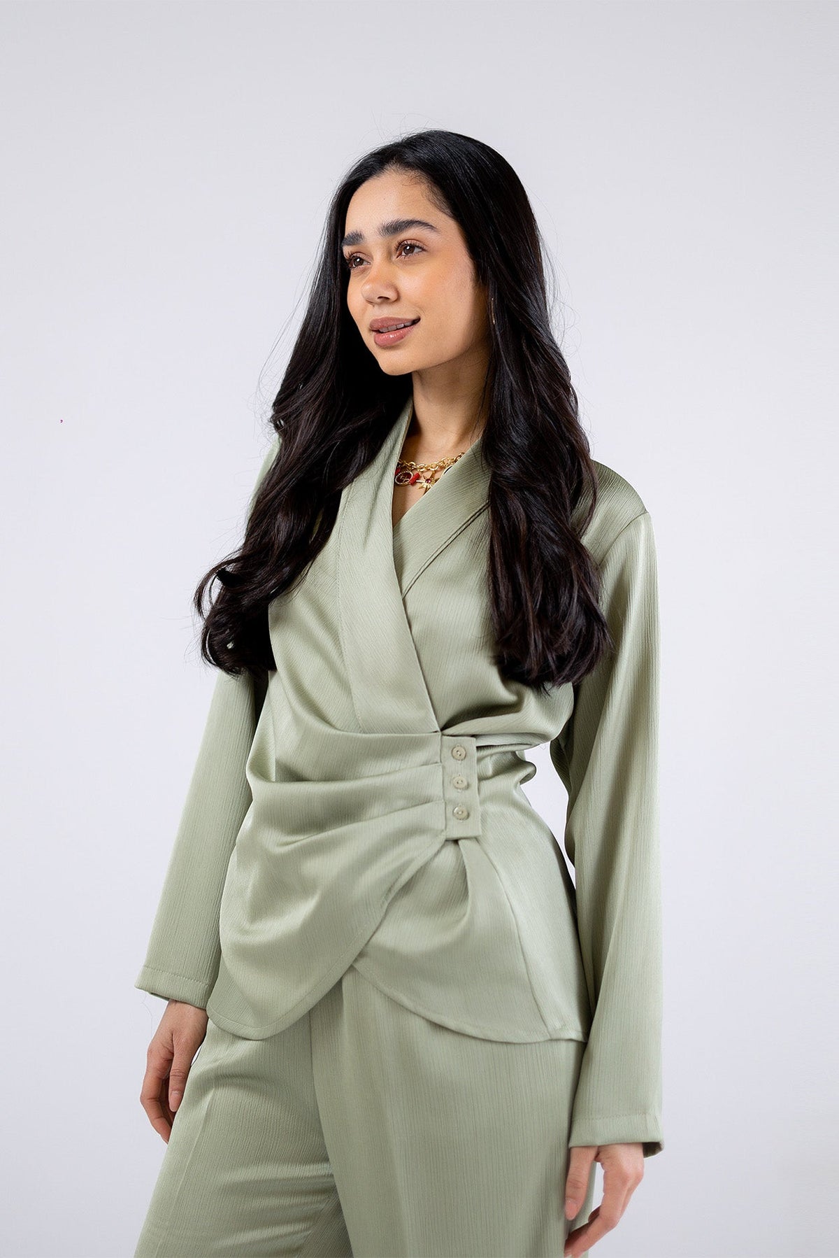 Satin Wrapped Top