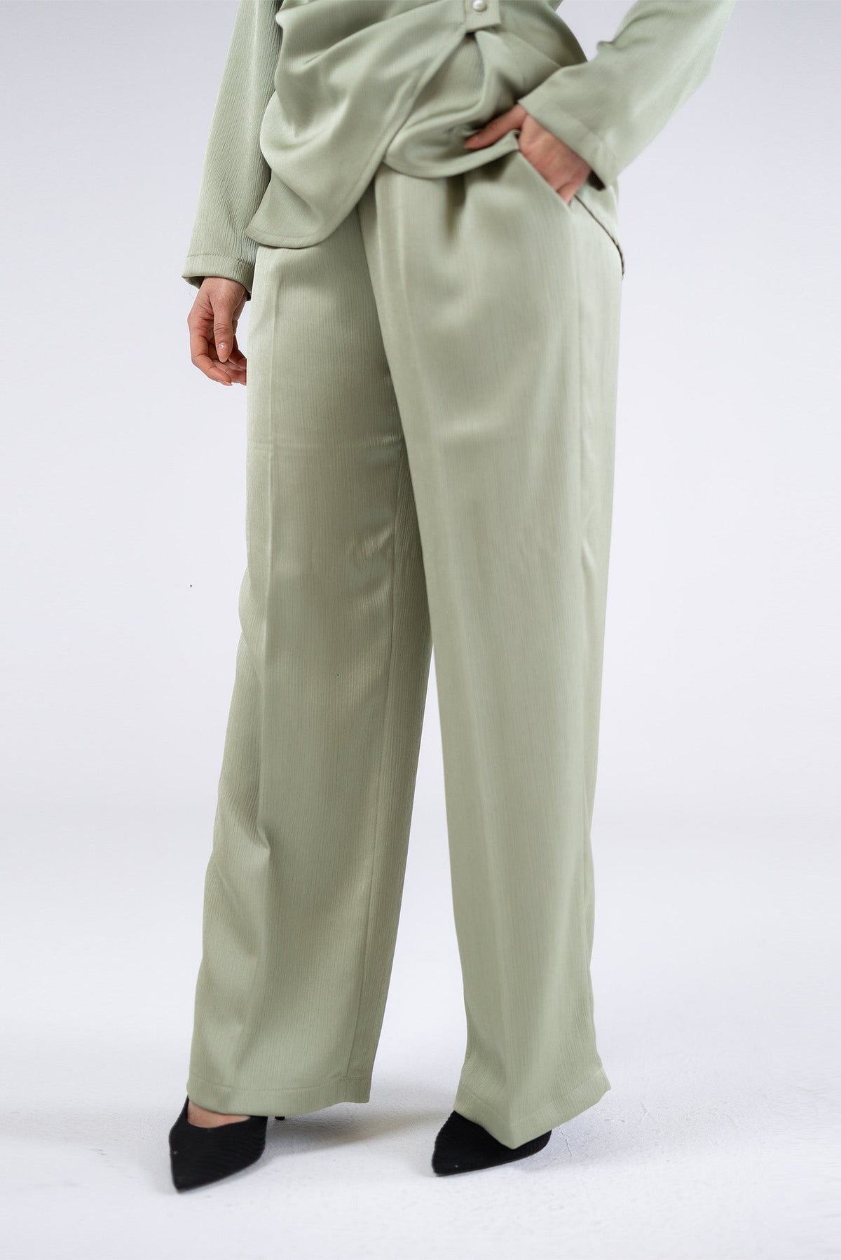 Satin Wide-Leg Trousers