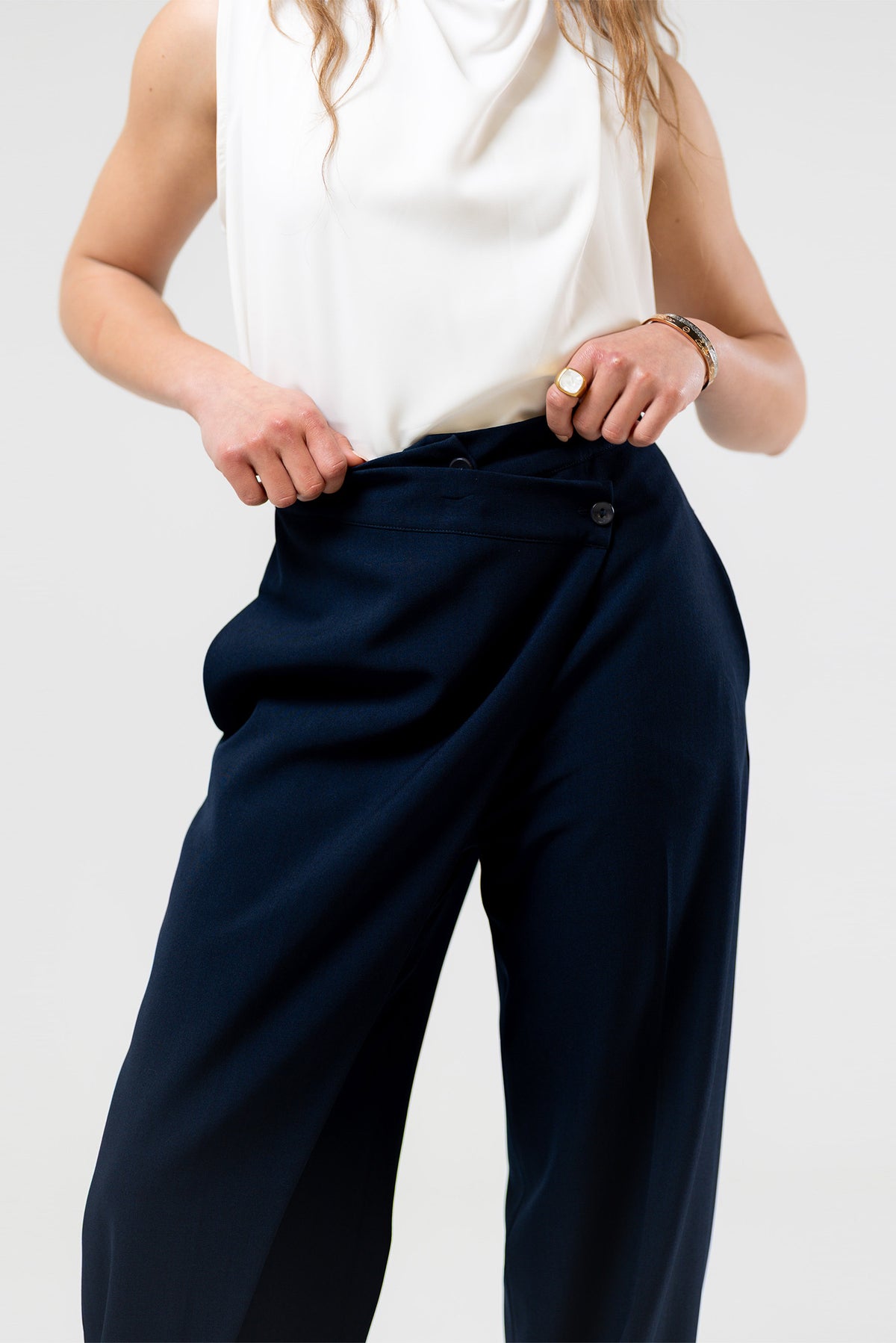 Wrap Wide-Leg Pants