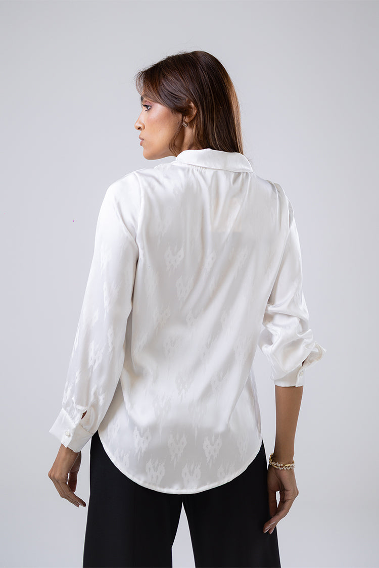 Satin Brooch Blouse