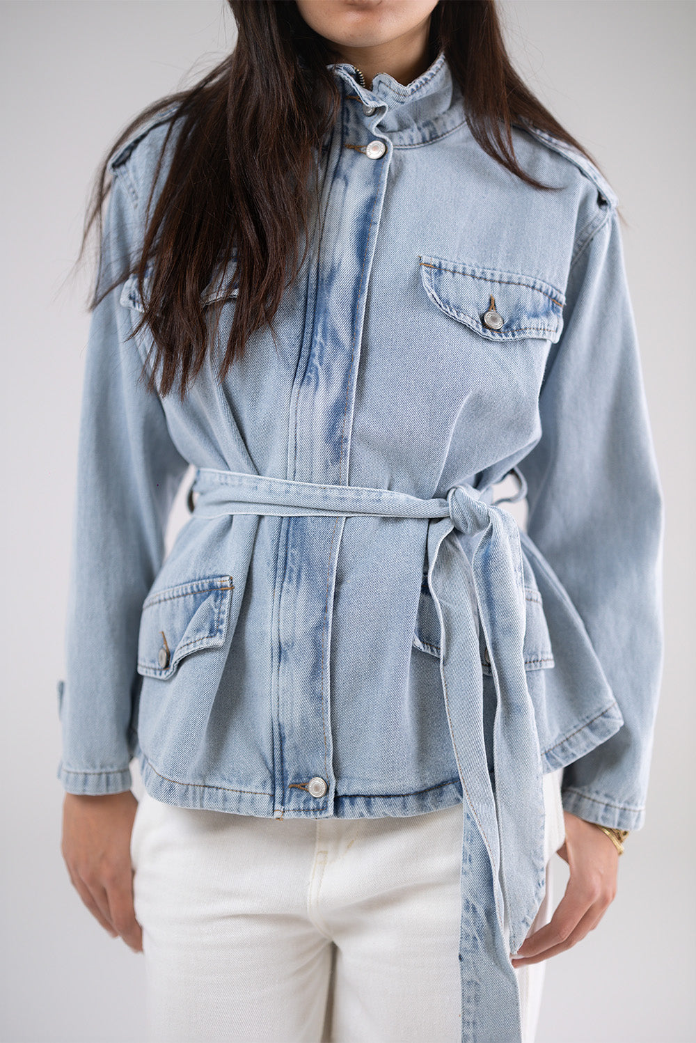 Belted Denim Jacket