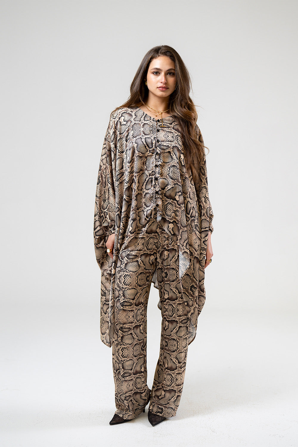 Snake Print Cape Top
