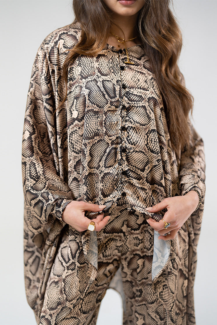 Snake Print Cape Top