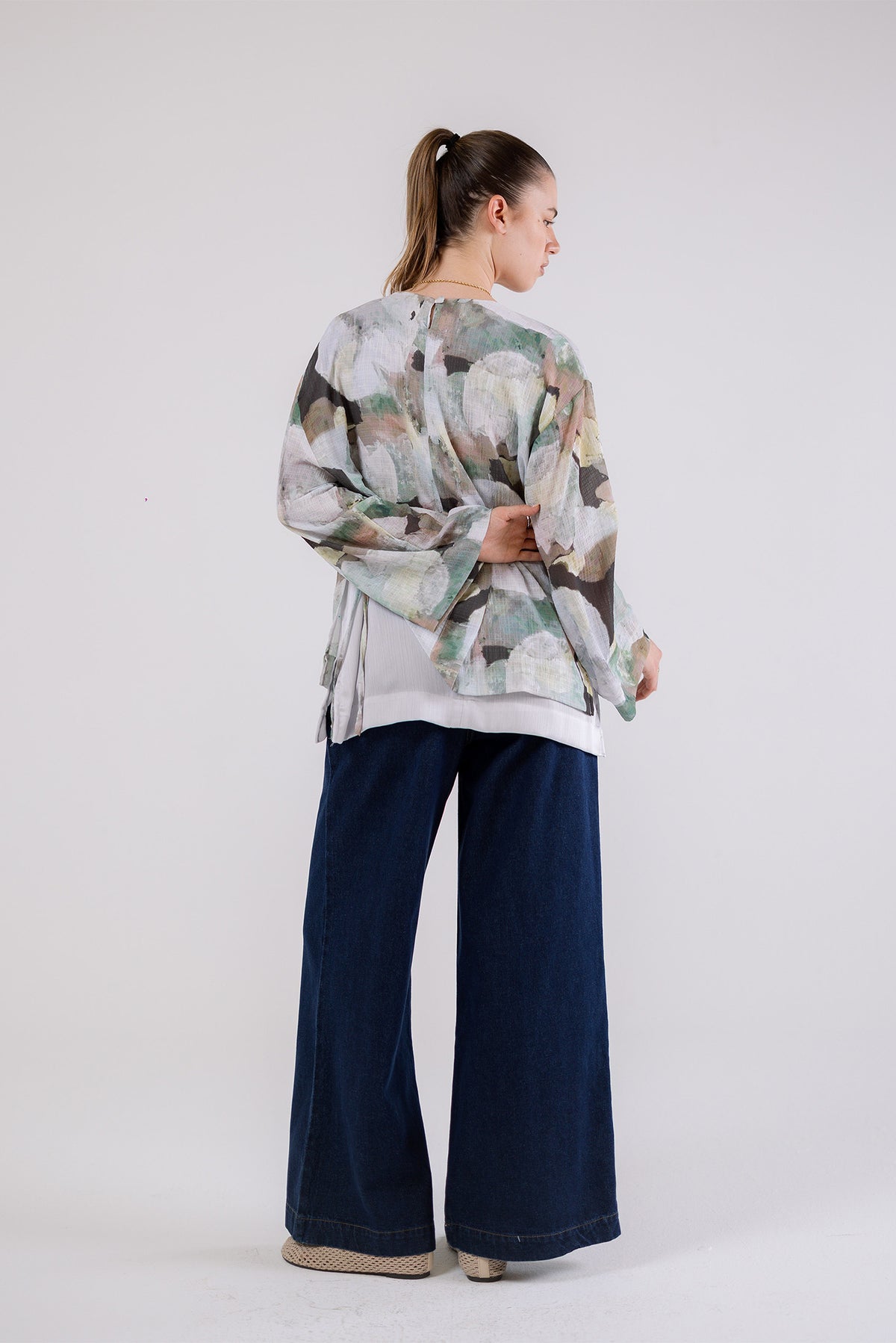Abstract Print Oversized Blouse