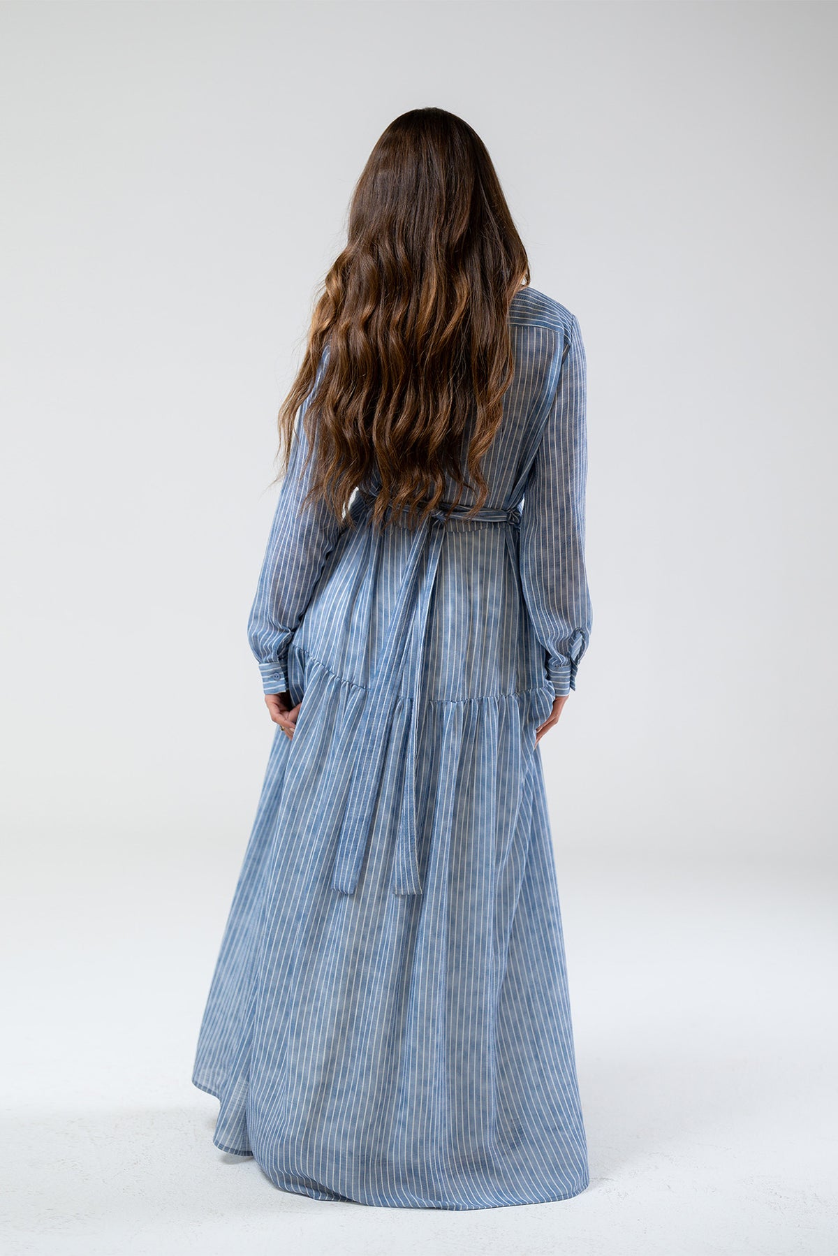 Striped Shirt Maxi Dress