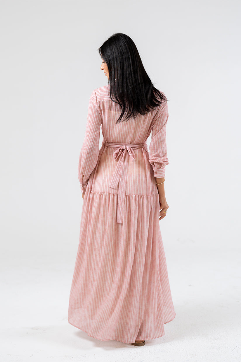 Striped Shirt Maxi Dress