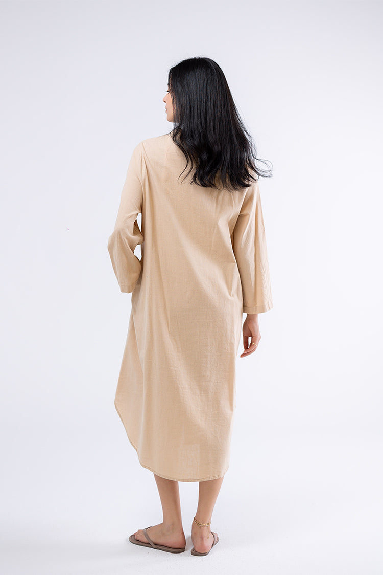 Beige Palm Shirtdress