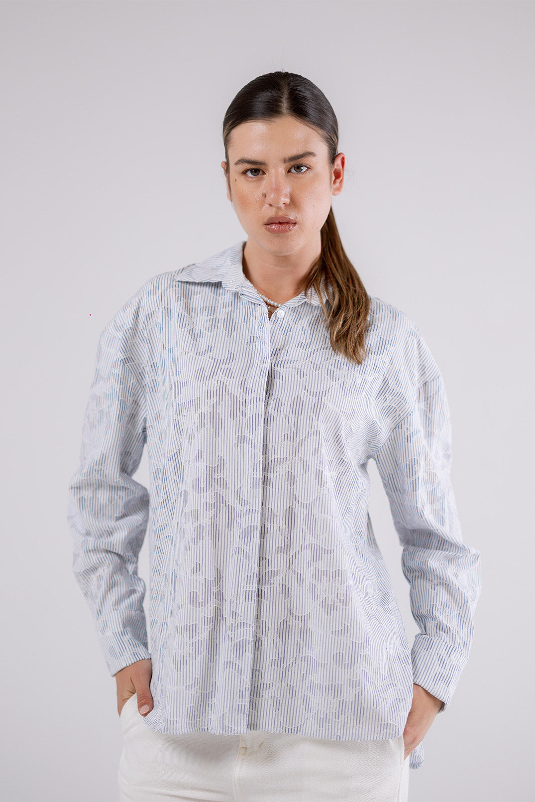 Textured Striped Classic Shirt