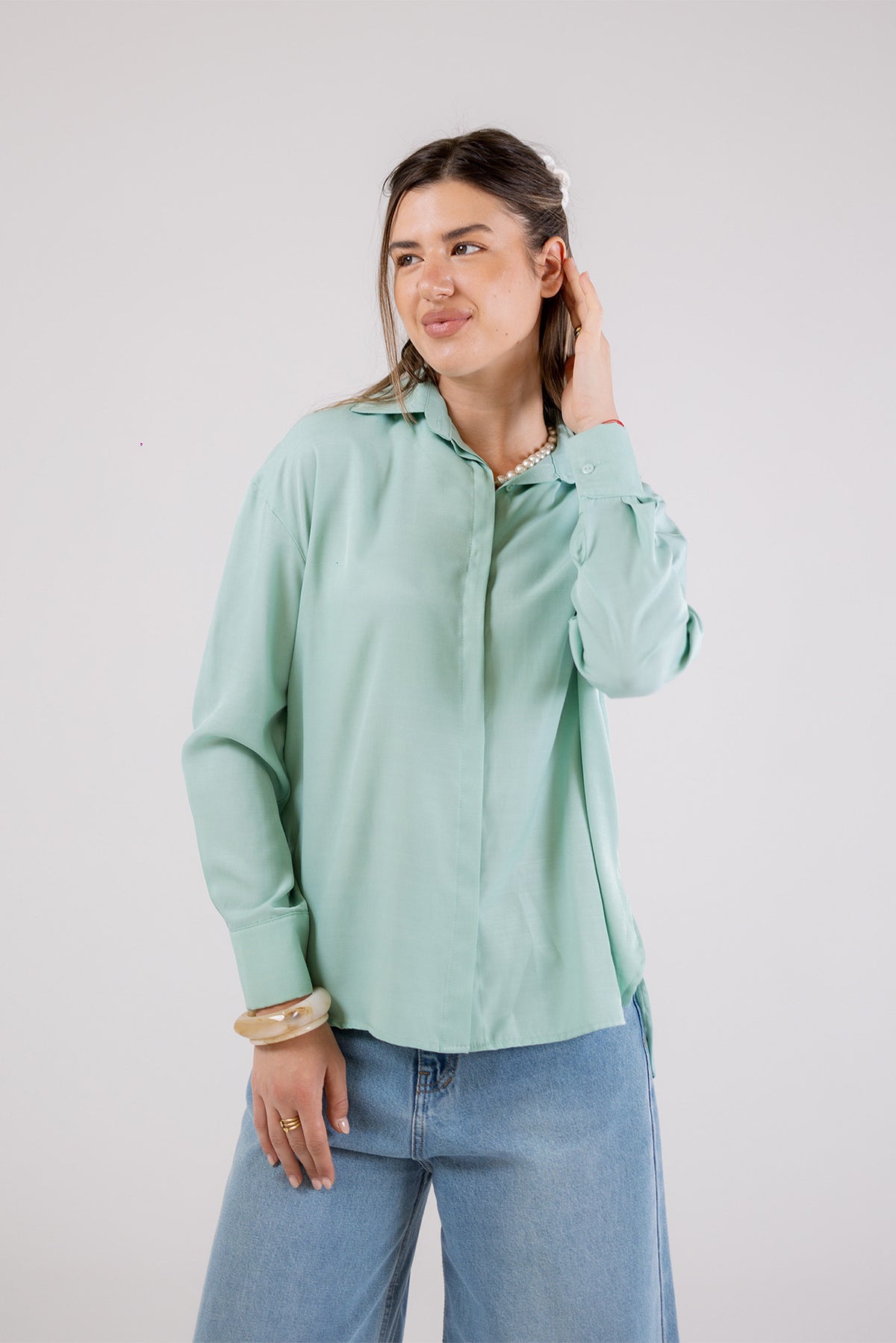Long Sleeve Relaxed Blouse