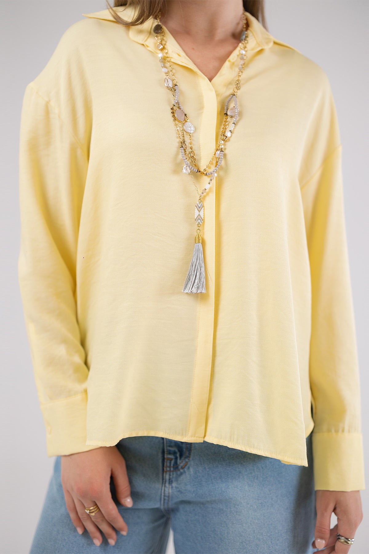 Long Sleeve Relaxed Blouse
