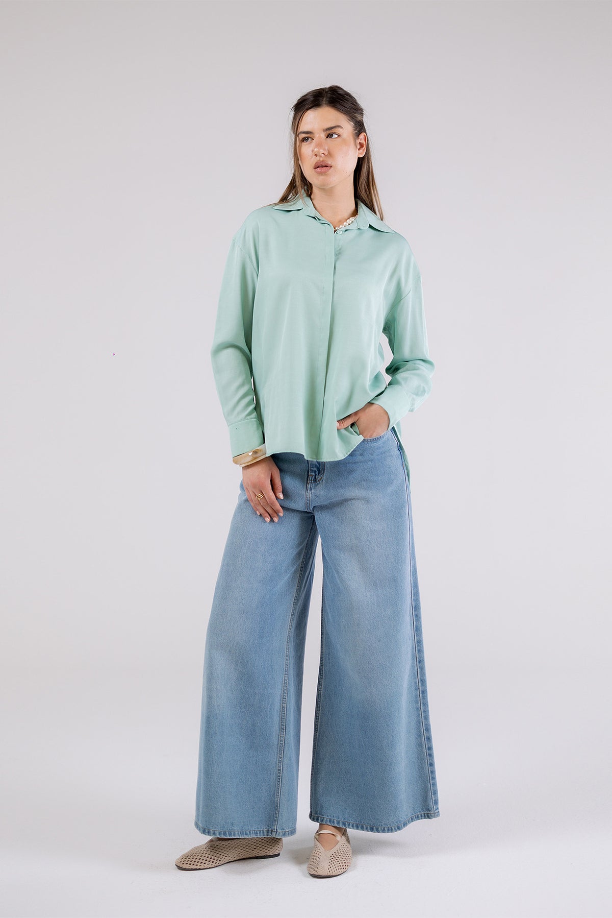 Long Sleeve Relaxed Blouse