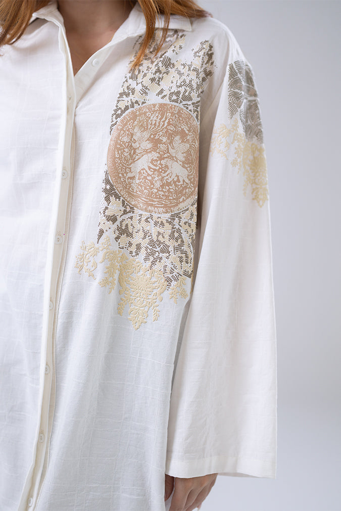 Embroidered Longline Cardigan