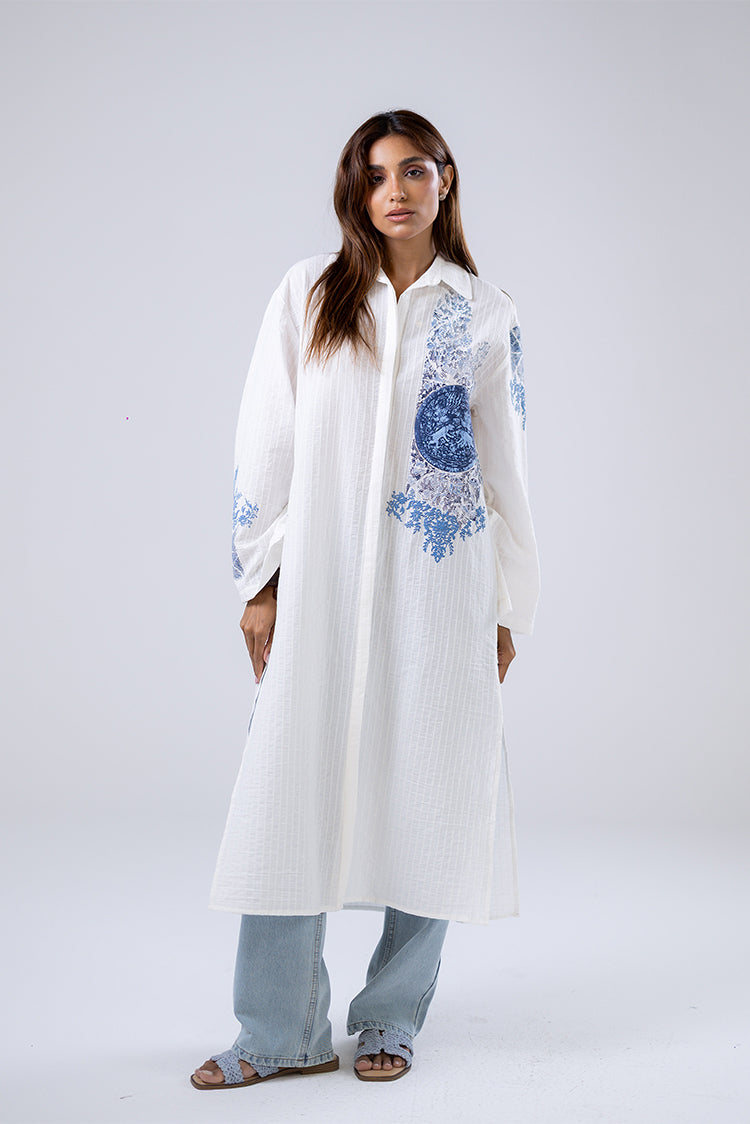 Embroidered Longline Cardigan