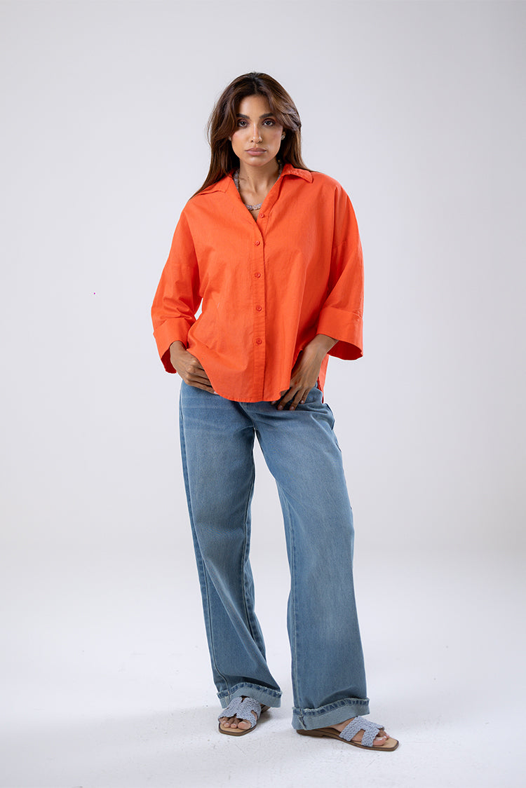 Coral Button-Up Shirt