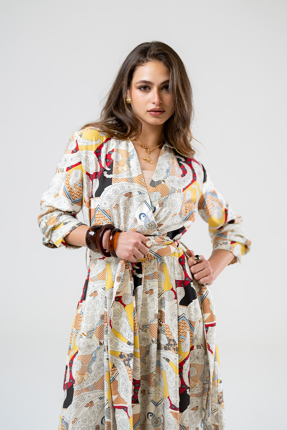 Printed Maxi Shirt Dress