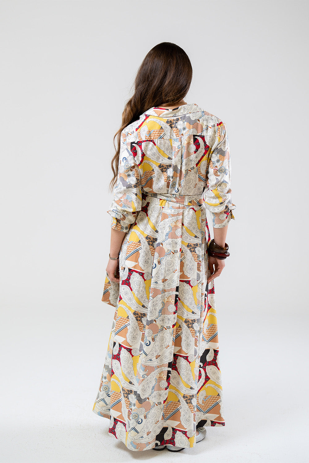 Printed Maxi Shirt Dress