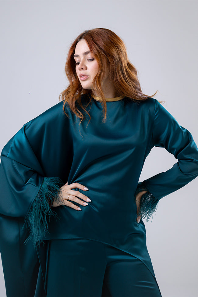 Satin Asymmetric Blouse