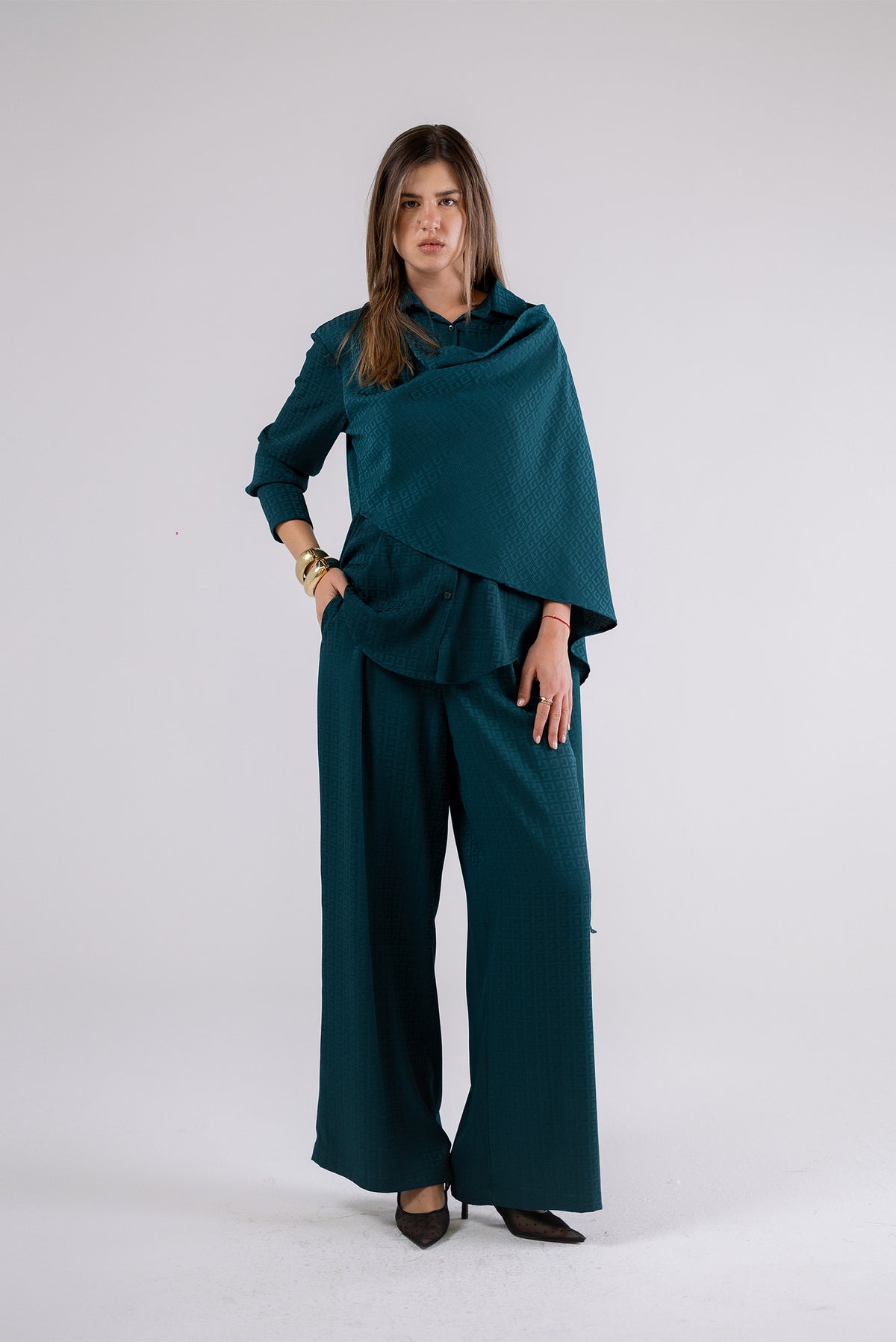 Wide-Leg Wrap Pants