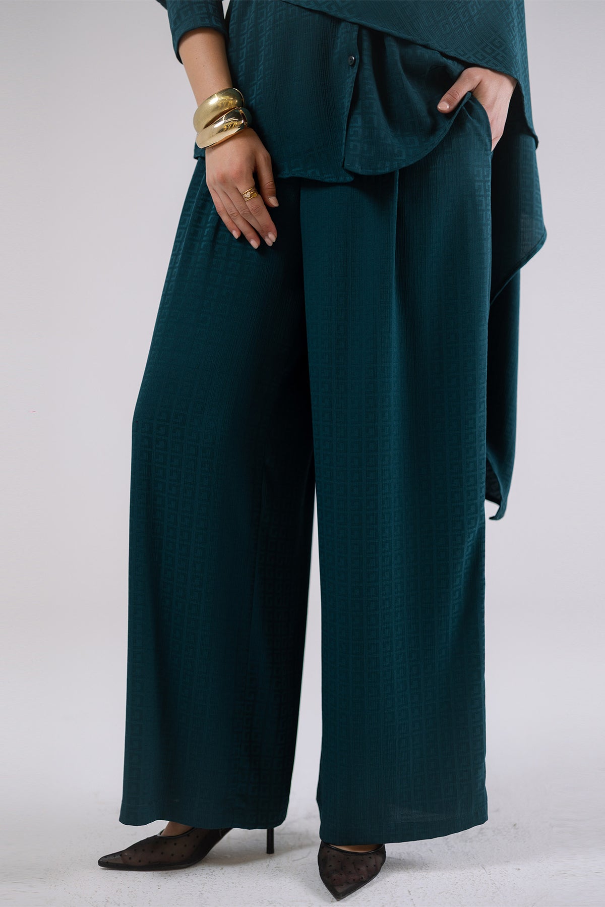 Wide-Leg Wrap Pants